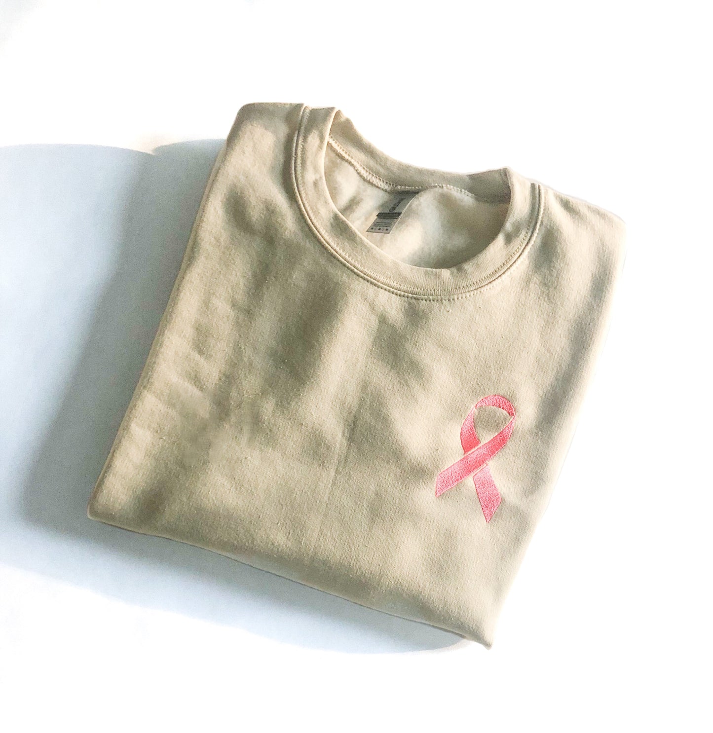 Embroidered Pink Ribbon Sweatshirt