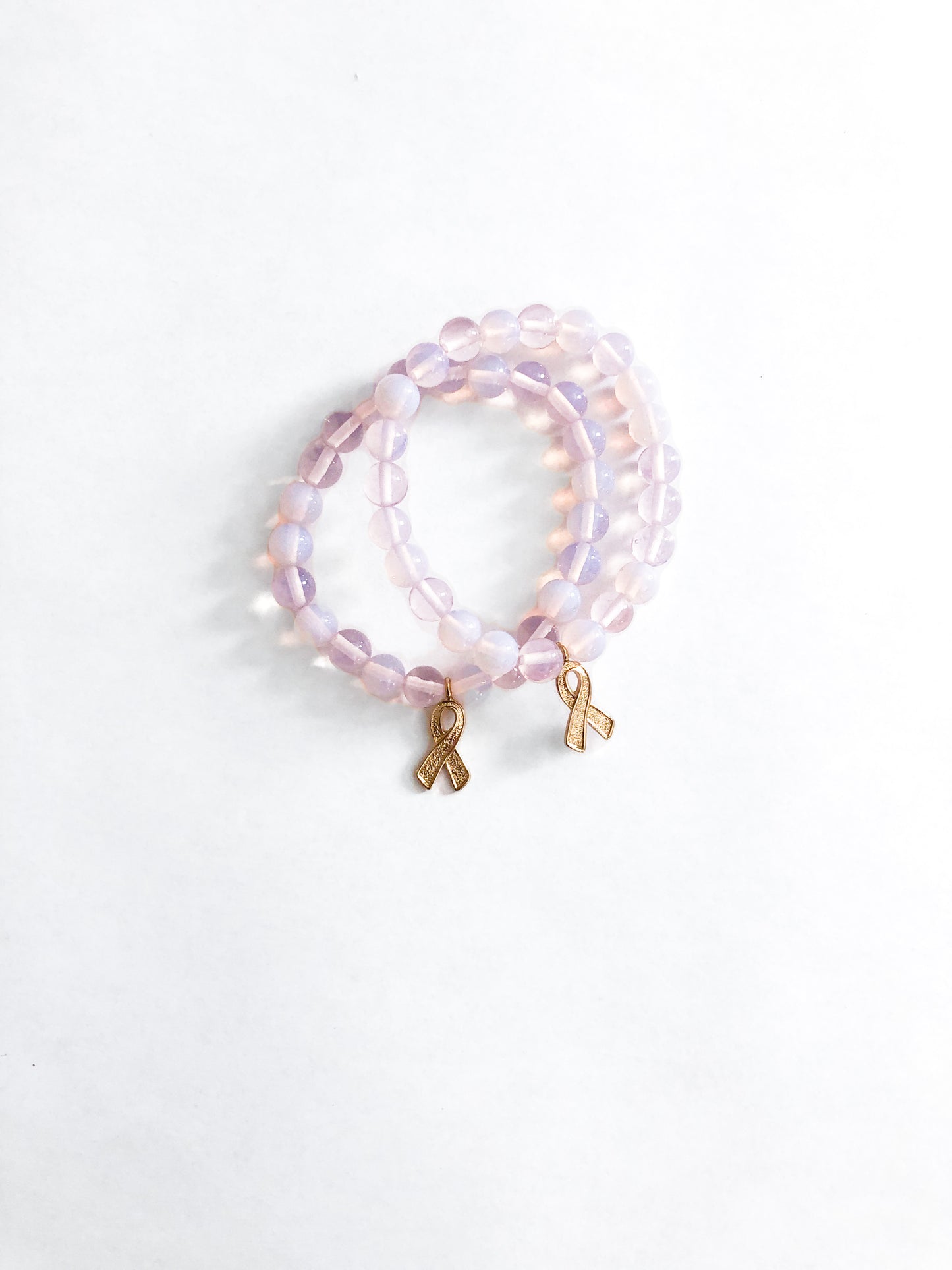 Pink Opalite Quartz Ribbon Bracelet