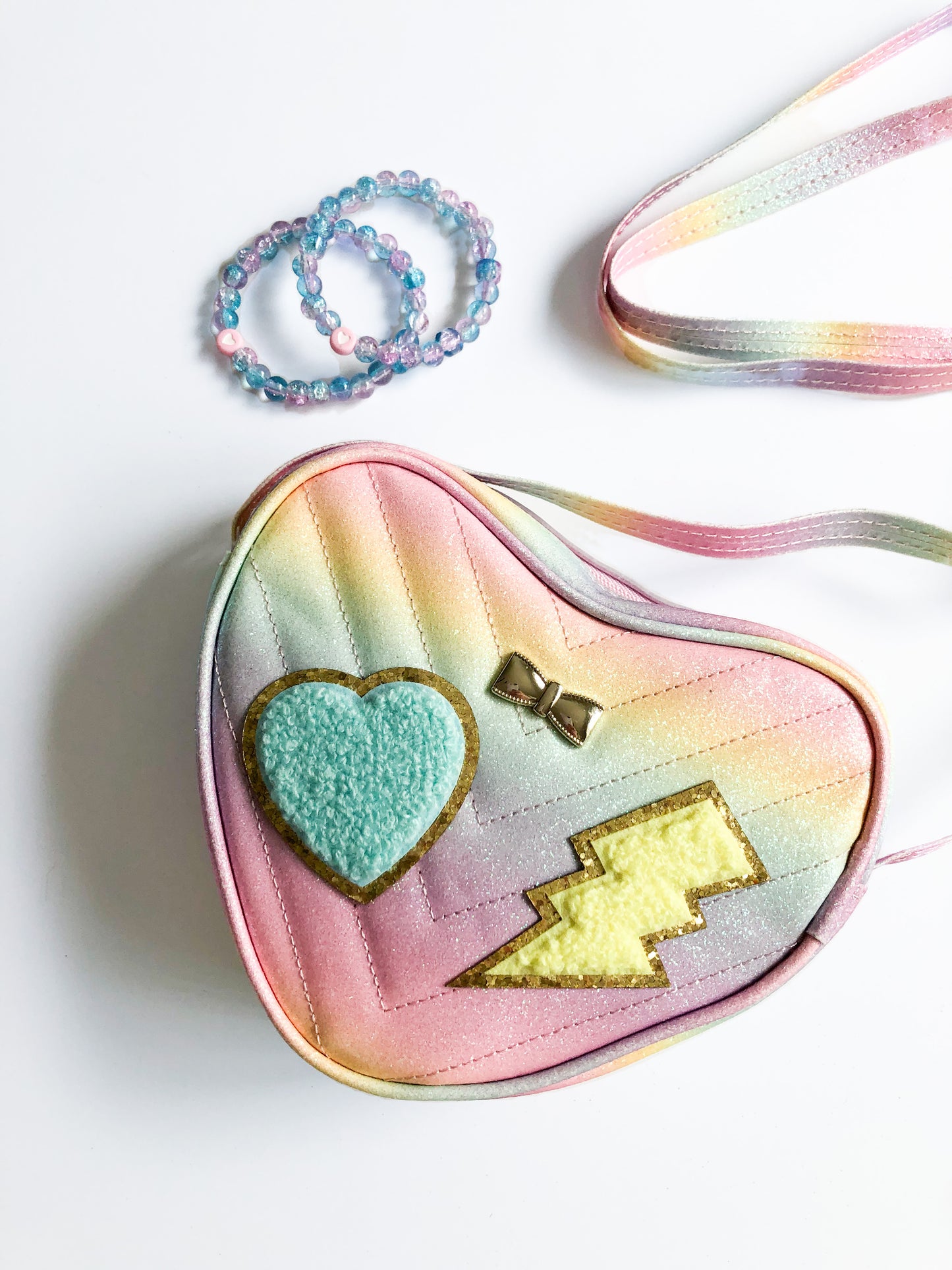 Kids Pink Heart + Blue/Purple Bracelet