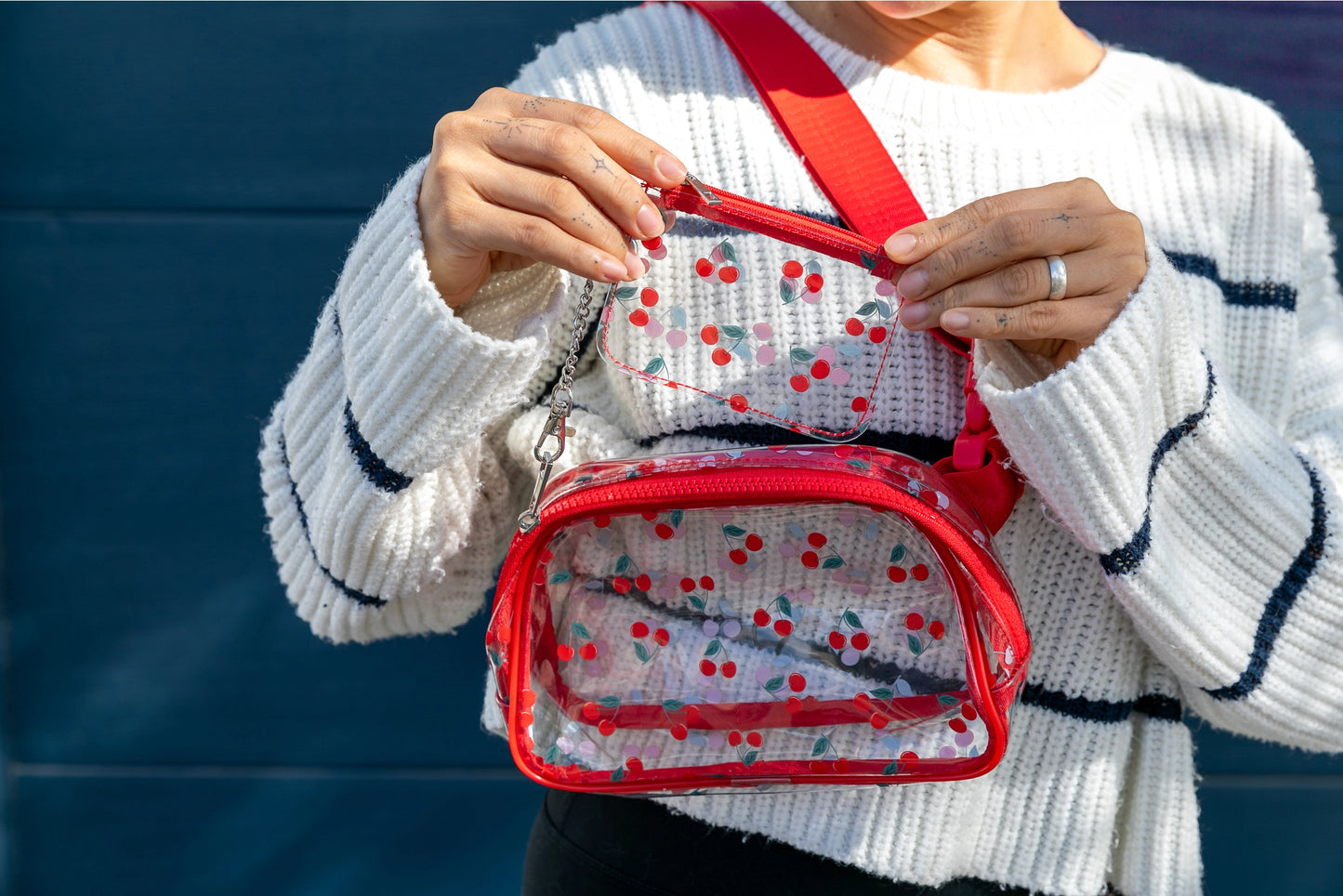 Adjustable Clear Cherry Belt Bag