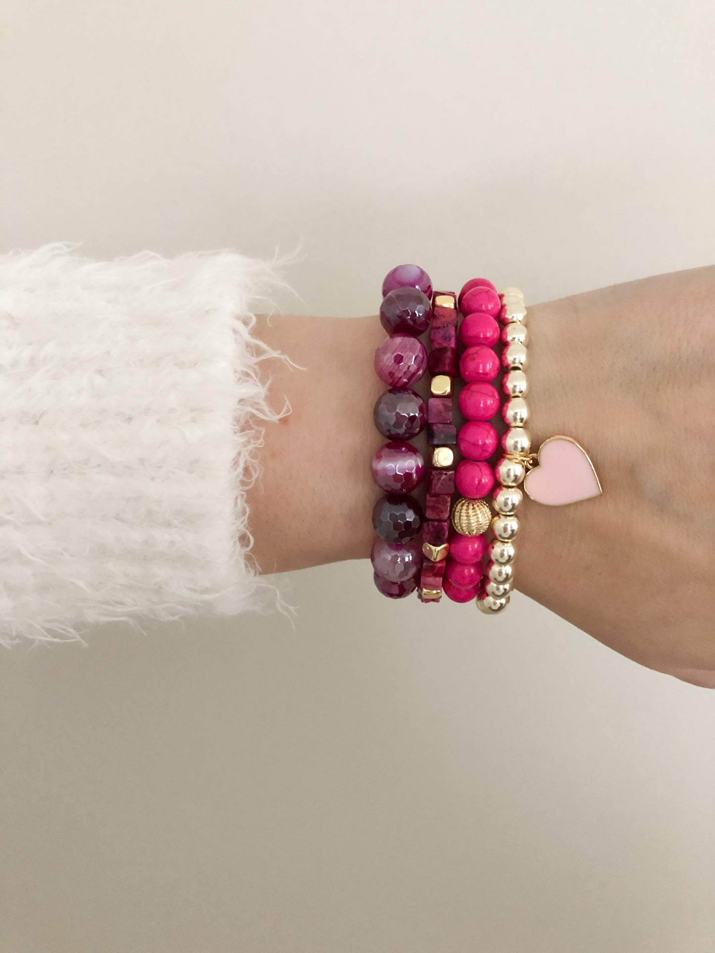 Deep Pink Electroplated Sardonyx Agate