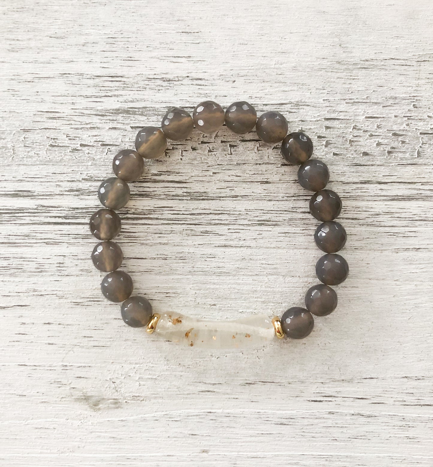 Gray Agate Foil Charm