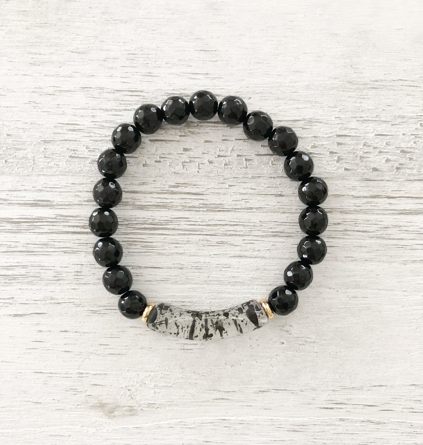 Black Onyx Graffiti Charm