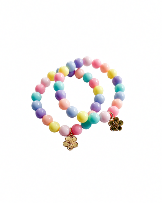 Pastel Flower Charm Bracelet