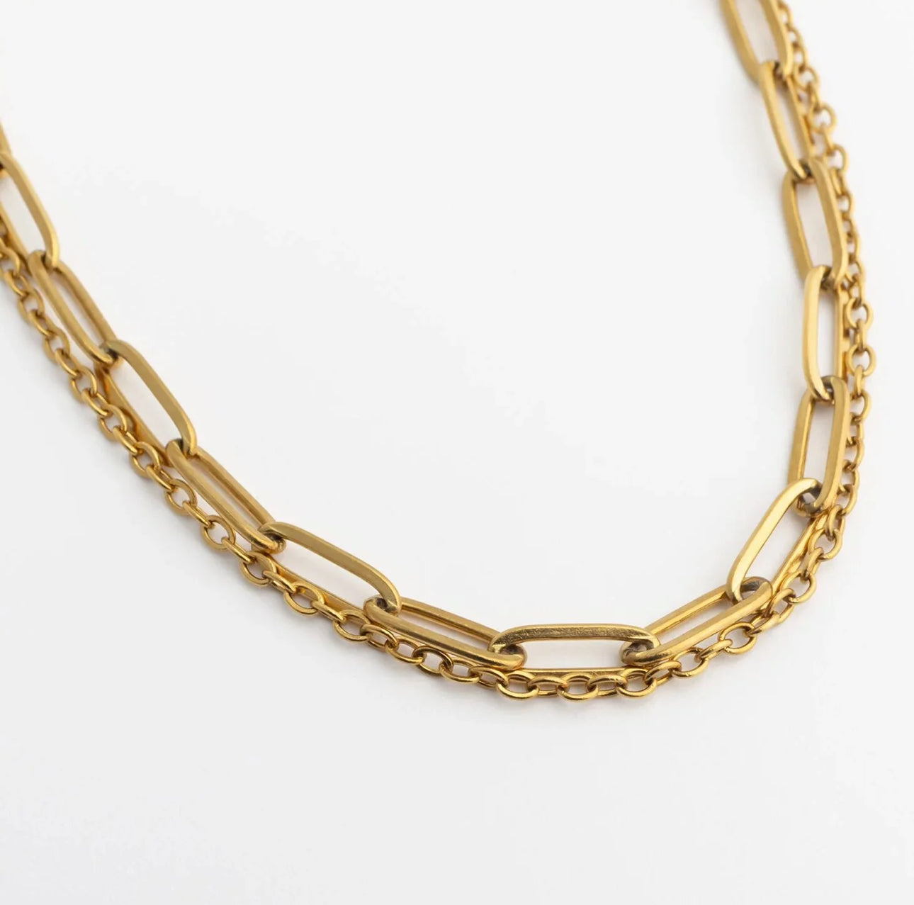 Layered Loop + Paperclip Chain Anklet