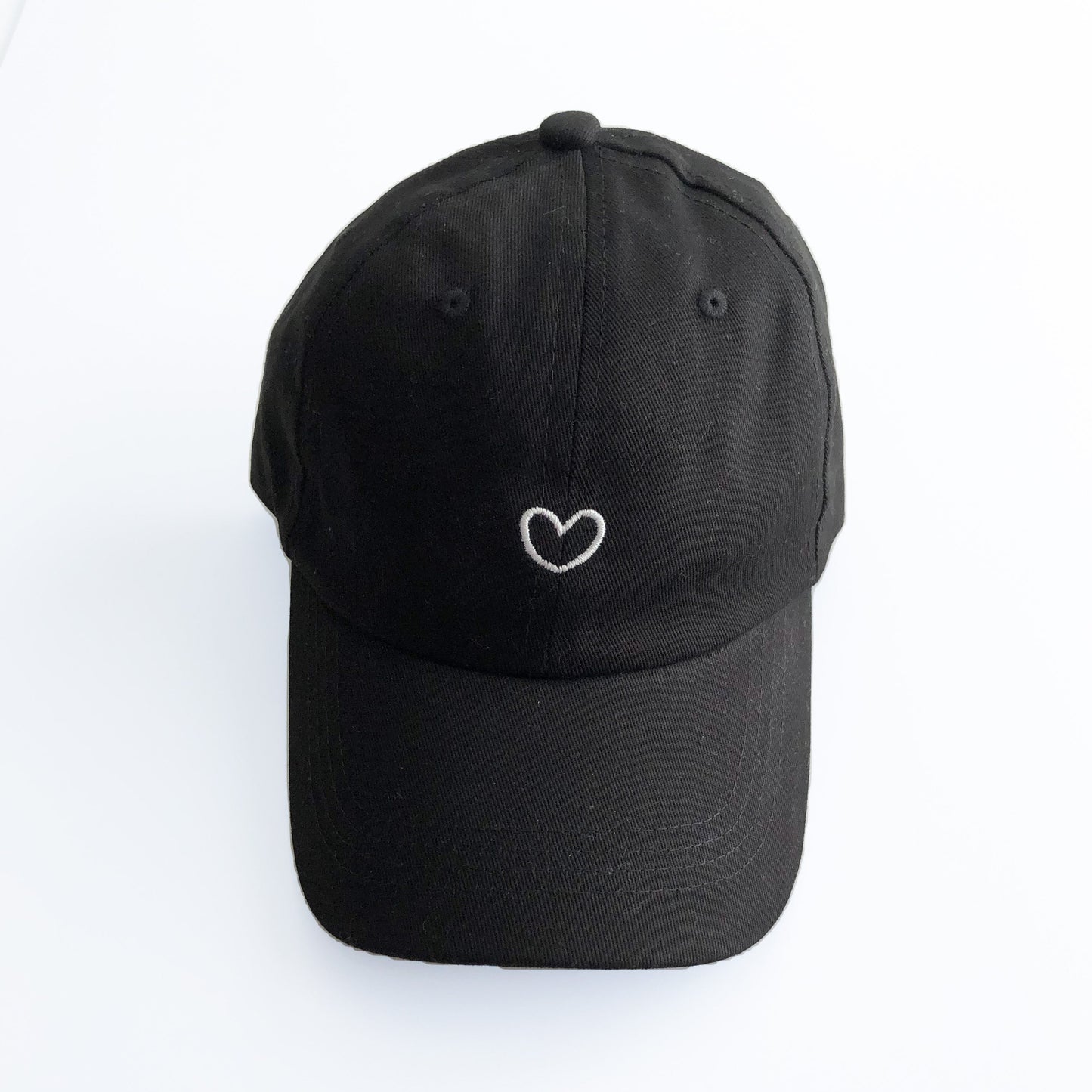 Black + White Heart Baseball Hat