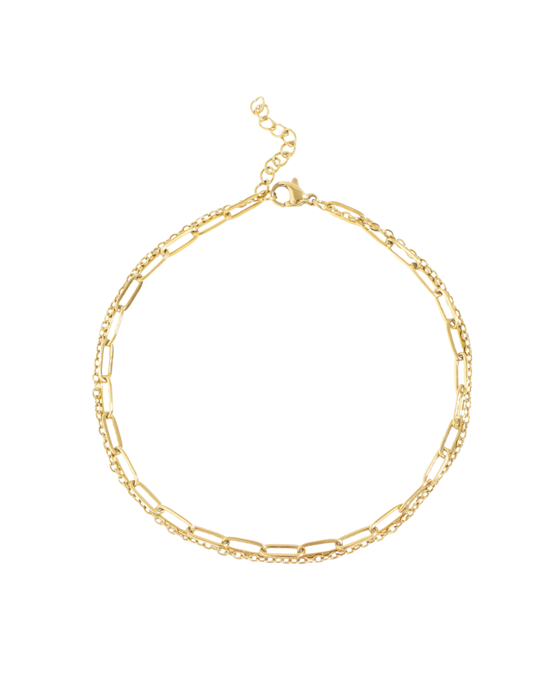 Layered Loop + Paperclip Chain Anklet