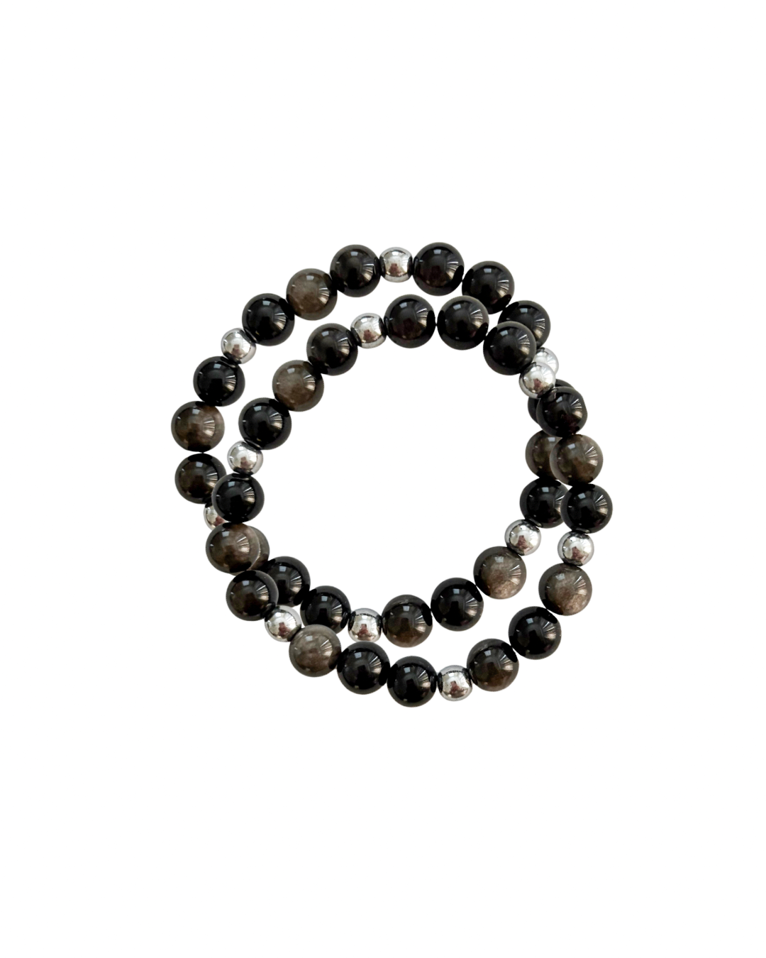 Silver + Black Obsidian