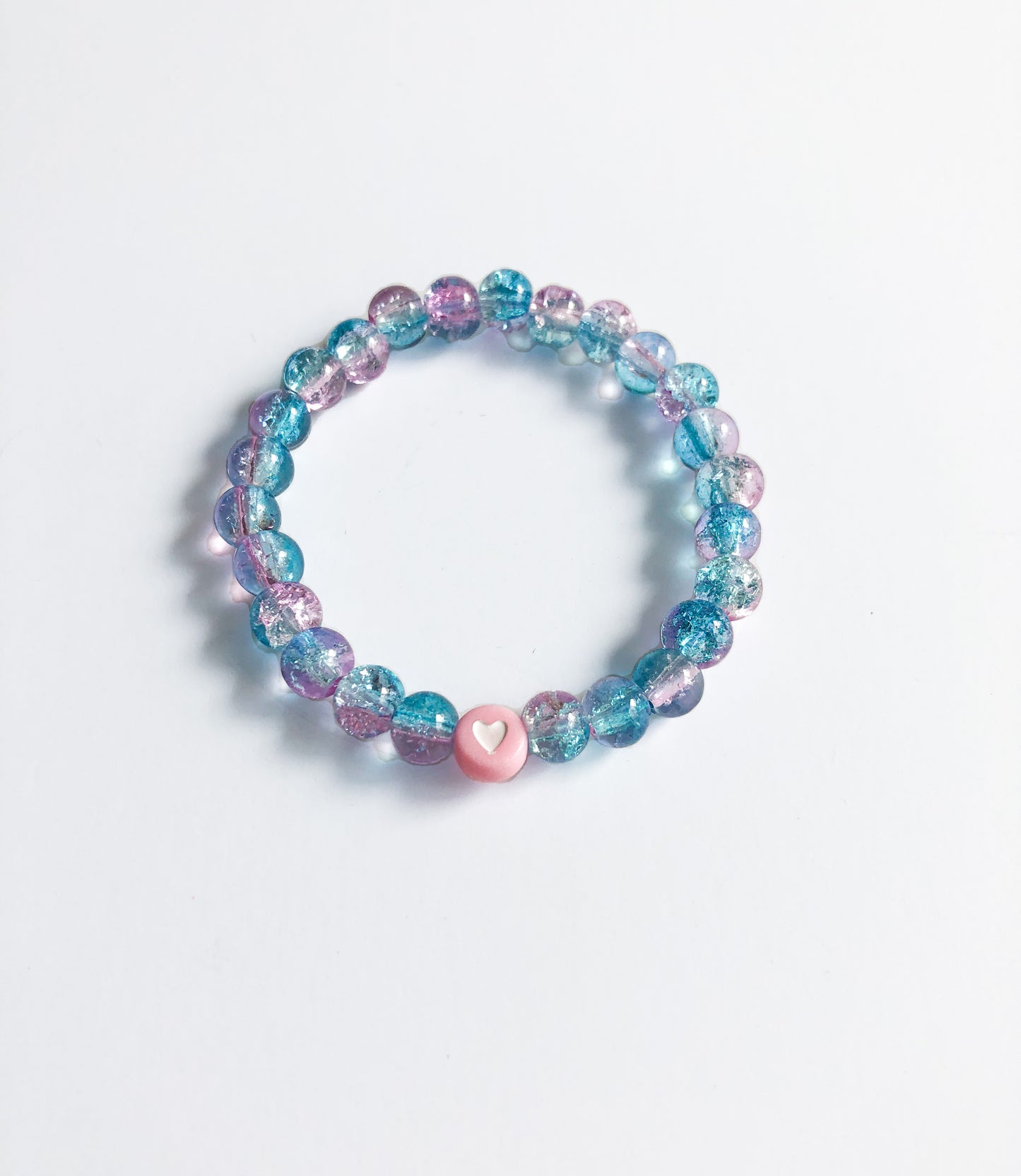 Kids Pink Heart + Blue/Purple Bracelet