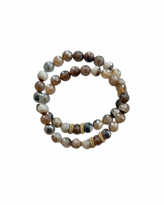 Mystic Electroplated Brown Sardonyx Agate