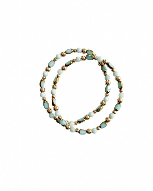 Peacock Green Glass Bracelet
