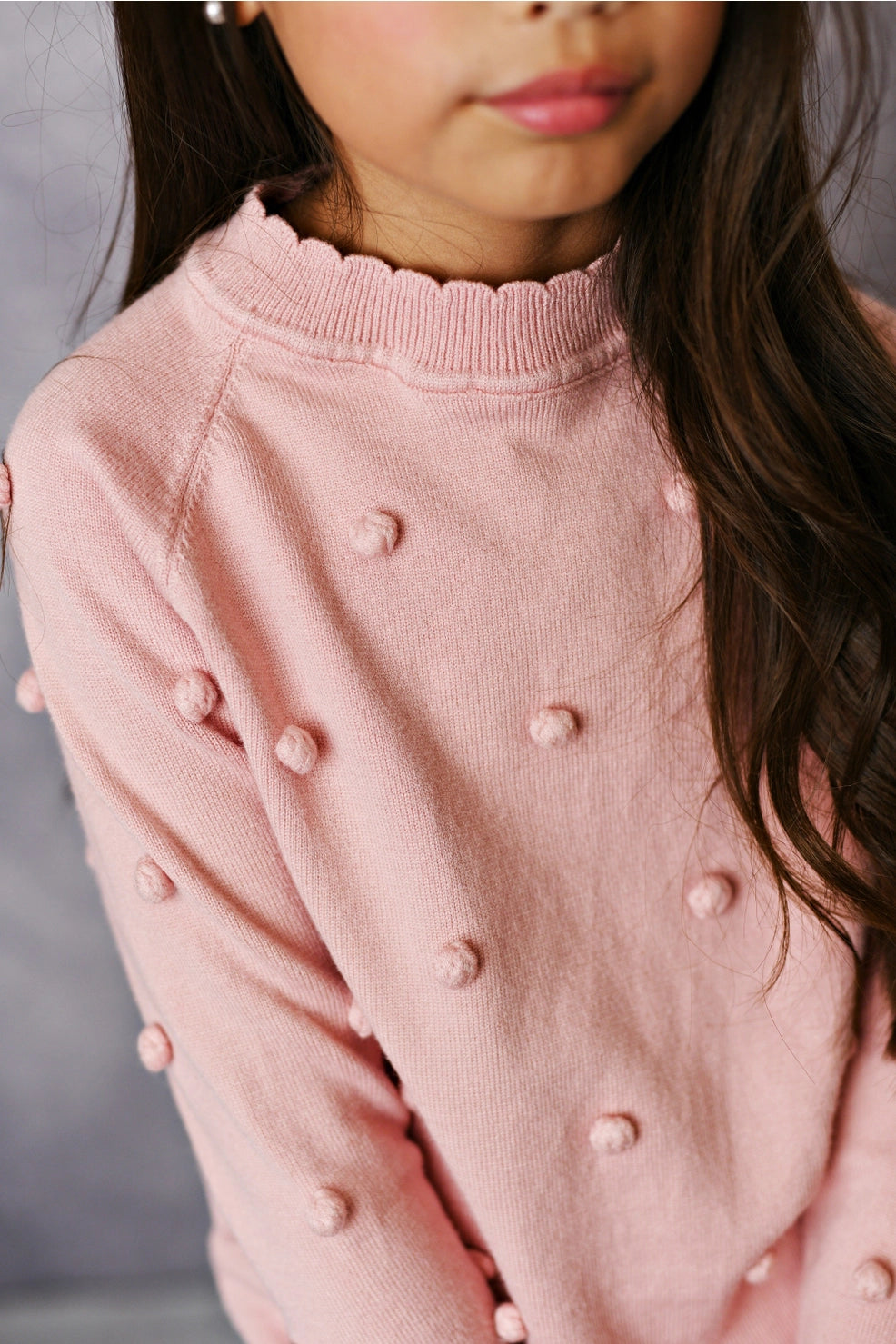 Kids Pink Pom Pom Sweater