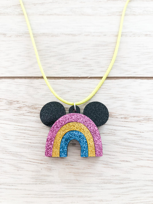 Kids Mouse Rainbow Necklace